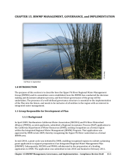 CHAPTER 15. IRWMP MANAGEMENT, GOVERNANCE, and