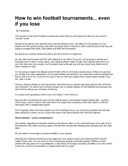 How to win football tournaments even if you lose