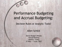 Performance Budgeting and Accrual Budgeting