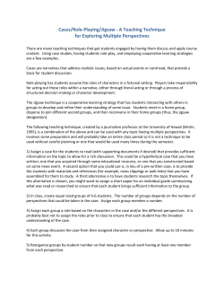 Cases/Role-Playing/Jigsaw - A Teaching Technique for Exploring