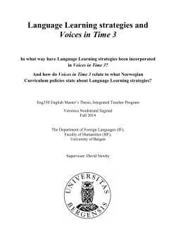Language Learning strategies and Voices in Time 3 - (BORA)