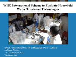 Testing - International Network on Household Water Treatment and