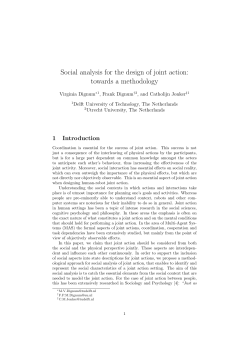 Social analysis for the design of joint action