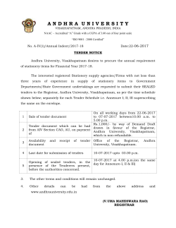 Andhra University, Visakhapatnam desires to procure the annual