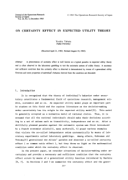 ON CERTAINTY EFFECT IN EXPECTED UTILITY THEORY