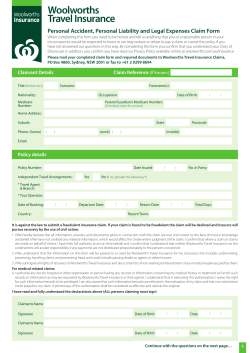 Accident Claim Form - Woolworths Insurance