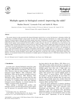 Multiple agents in biological control: improving the odds?