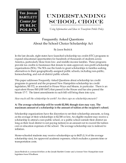 understanding school choice - The Josiah Bartlett Center for Public