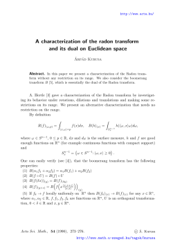 A characterization of the radon transform and its dual on Euclidean
