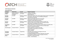 CATCH Research Expertise www.catch.org.uk Academic