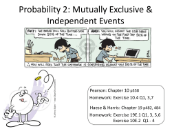 2 Mutually Exclusive Events Independent Events Ppt