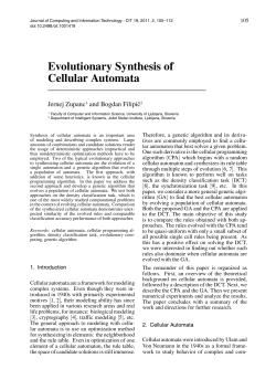 Evolutionary Synthesis of Cellular Automata