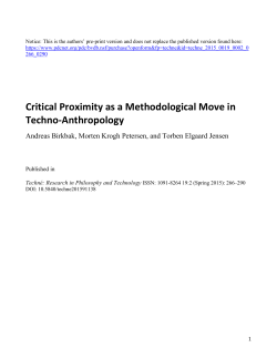 Critical Proximity as a Methodological Move in Techno