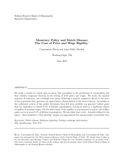Monetary Policy and Dutch Disease: The Case of Price and Wage