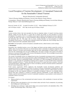 A Conceptual Framework for the Sustainable Cultural Tourism