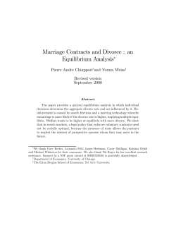 Marriage Contracts and Divorce : an Equilibrium Analysis&curren;