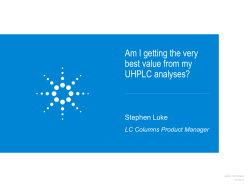 Am I getting the very best value from my UHPLC analyses?