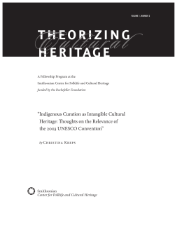 theorizing heritage - DU Portfolio