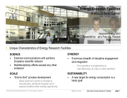 Energy Research Facilities A Whole New Game!