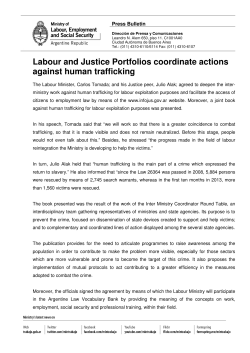 Labour and Justice Portfolios coordinate actions against human
