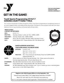 GET IN THE GAME! - Sonoma County Family YMCA