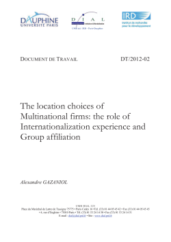 The location choices of Multinational firms: the role of
