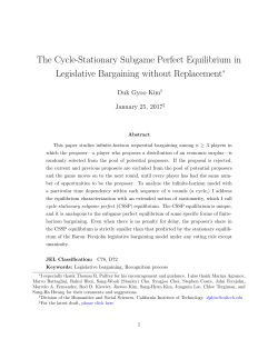The Cycle-Stationary Subgame Perfect