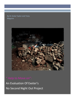 Exeter`s No Second Night Out:Rough Sleeper