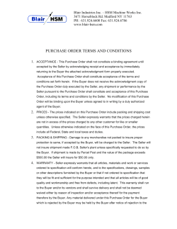 purchase order terms and conditions - Blair-HSM