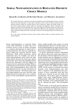 serial nonparticipation in repeated discrete choice models