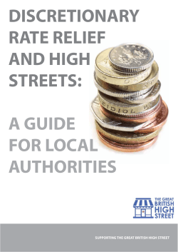 discretionary rate relief and high streets: a guide for local authorities