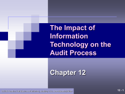 Chapter 12 &ndash; The Impact of Information Technology on the Audit