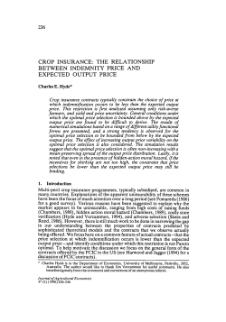 the relationship between indemnity price and expected output price