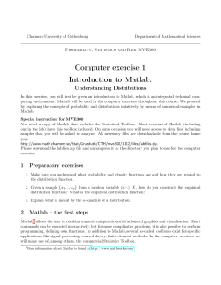 Computer exercise 1 Introduction to Matlab.