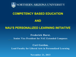 Competency-Based Education and NAU"s Personalized Learning