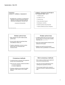 Consensus methods Strict consensus methods
