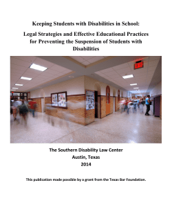 Keeping Students with Disabilities in School: Legal Strategies and