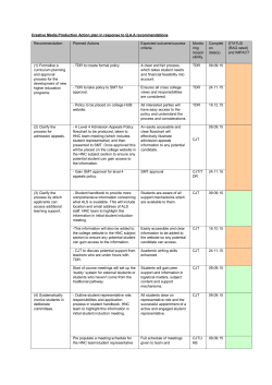 Creative Media Production Action plan in response to Q.A.A