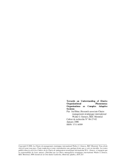 Organizations as Complex Adaptive Systems