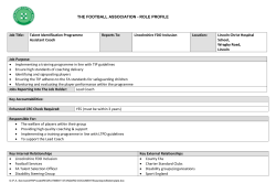 ROLE PROFILE Job Title: Talent Identification Programme Assistant