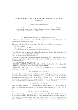 Compact sets and the Arzela