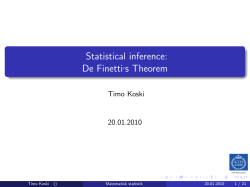 Statistical inference: De Finetti,s Theorem