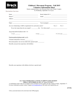 Children`s Movement Program &ndash; Fall 2015