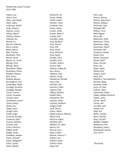 Nichols Day Camp Trustees Since 1963 Adams, Joy Ahern, Paul