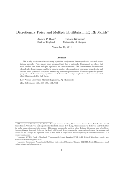 Discretionary Policy and Multiple Equilibria in LQ RE Models&lowast;