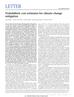 Probabilistic cost estimates for climate change mitigation