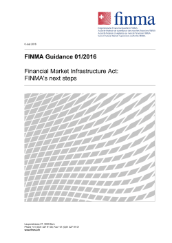 FINMA Guidance 01/2016 Financial Market Infrastructure Act