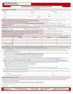 2017-18 Housing and Dining Contract