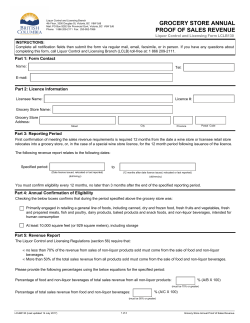 Grocery Store Annual Proof of Sales Revenue (LCLB130)