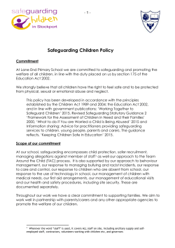 1 Safeguarding Children Policy Commitment At Lane End Primary
